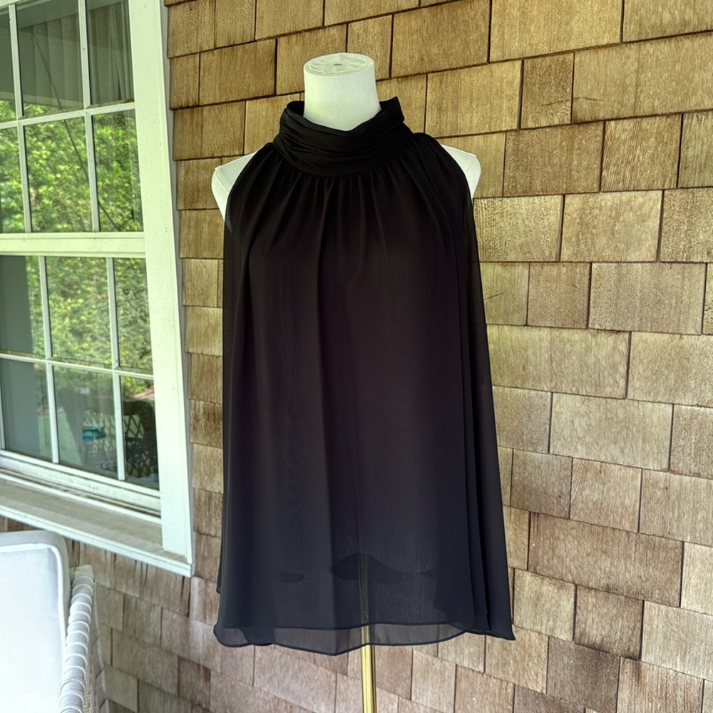 Vince Camuto Sexy and Stylish Black High Neck Top